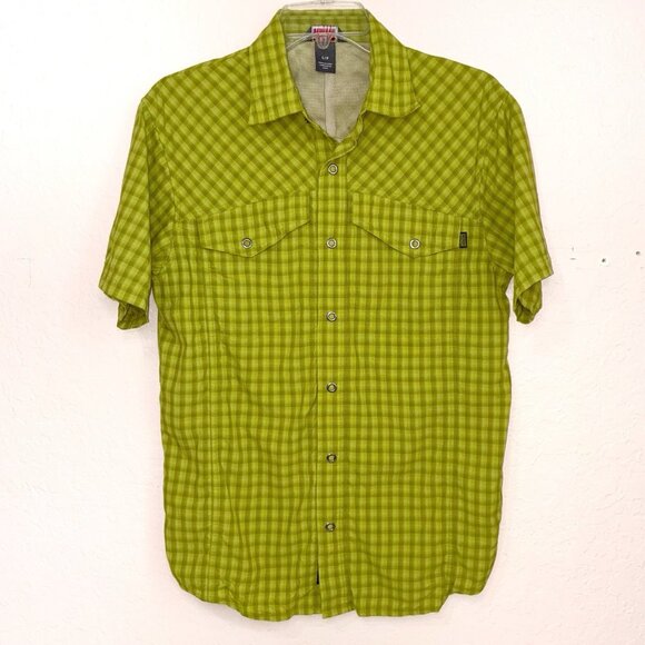 Outdoor Research Termini Nylon Shirt Mens Small Green Snap Close Logo Fishing - Picture 1 of 11